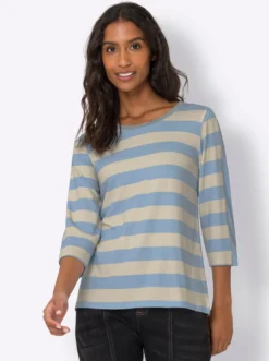 3/4-Arm-Shirt mit Glitzergarn-Details