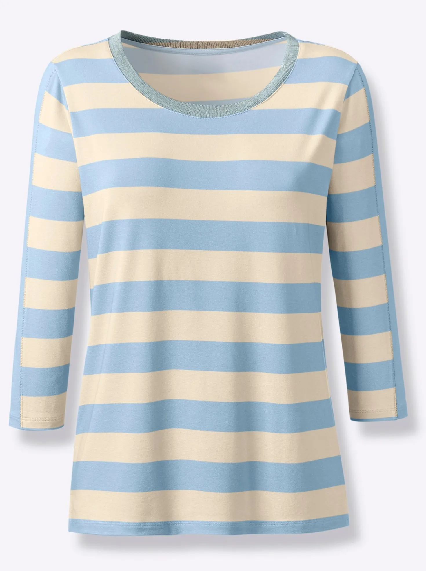 3/4-Arm-Shirt mit Glitzergarn-Details