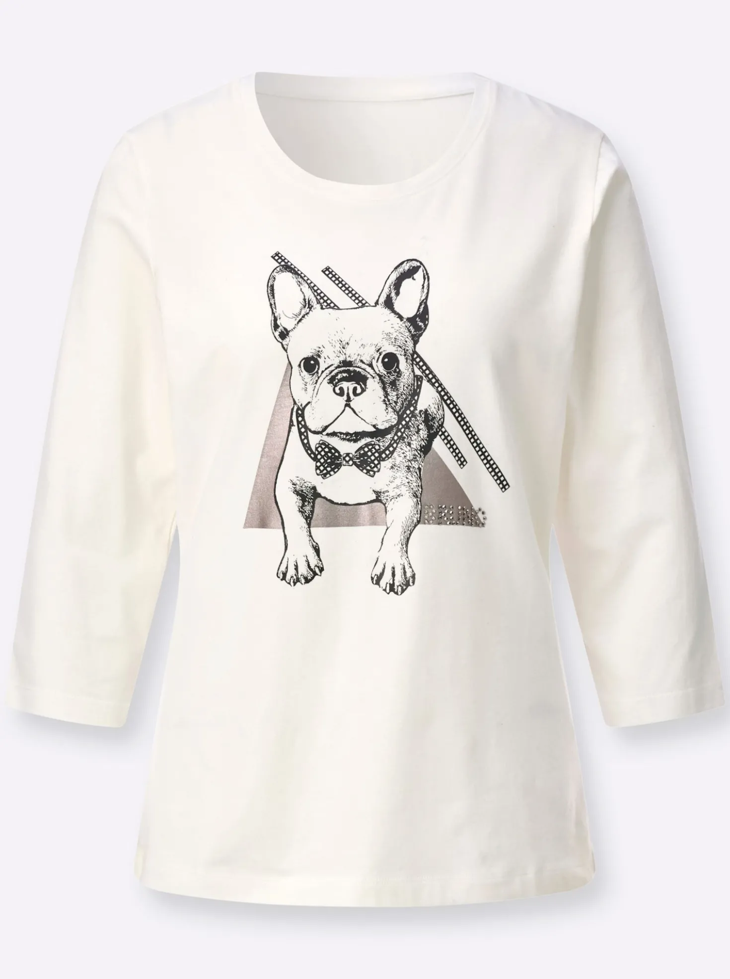 3/4-Arm-Shirt mit Glitzersteinchen
