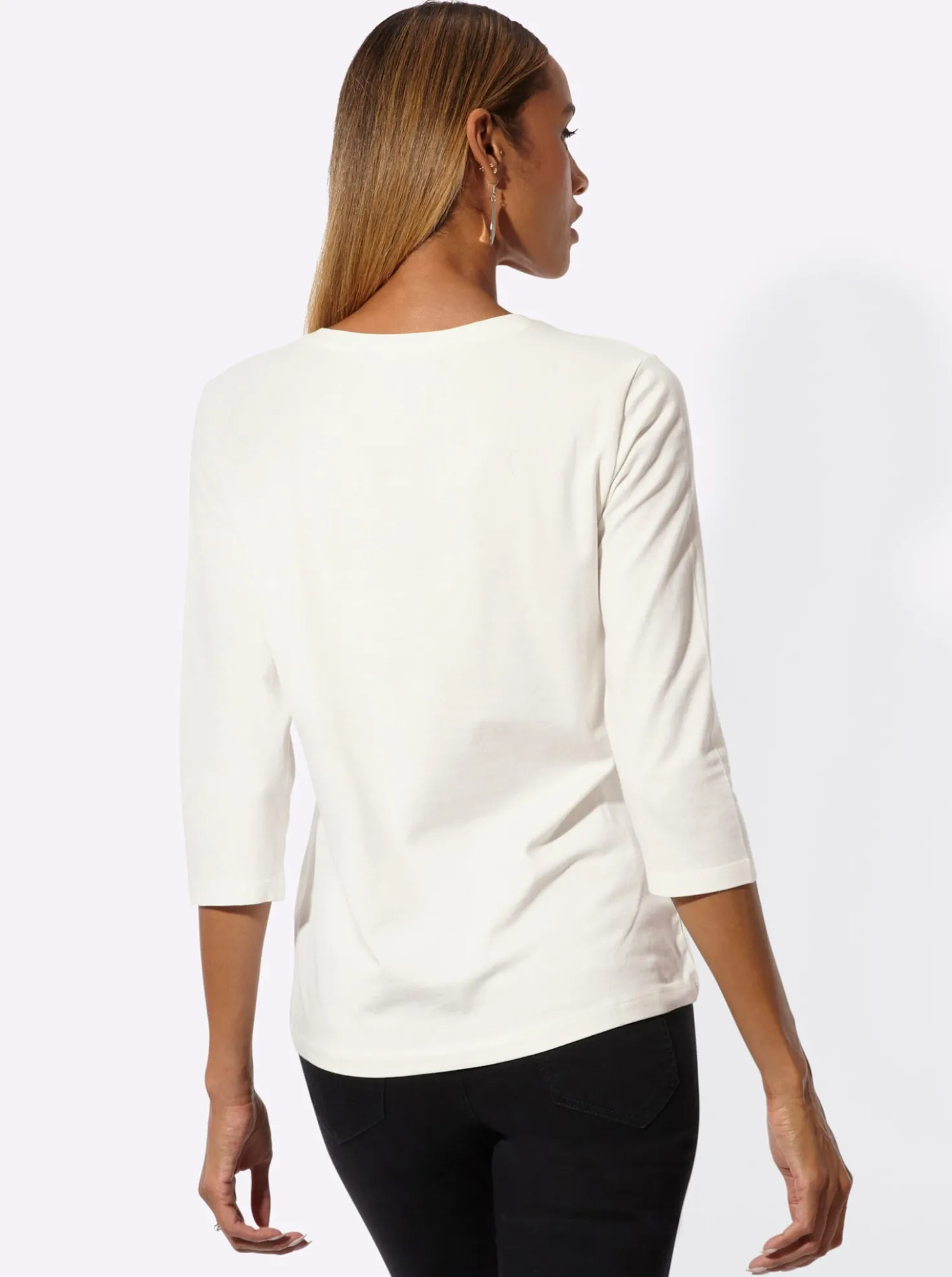 3/4-Arm-Shirt mit Glitzersteinchen