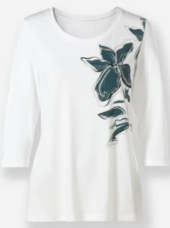 3/4-Arm-Shirt mit Glitzersteinchen-Deko