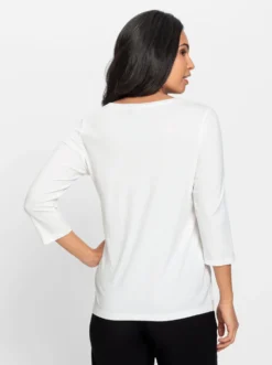 3/4-Arm-Shirt mit Glitzersteinchen-Deko