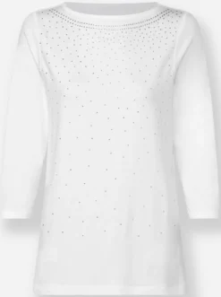 3/4-Arm-Shirt mit Glitzersteinchen