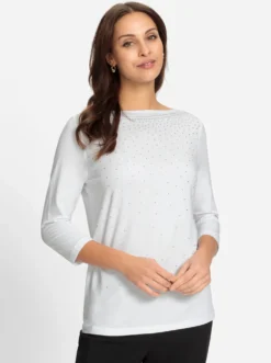 3/4-Arm-Shirt mit Glitzersteinchen