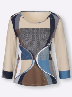 3/4-Arm-Shirt mit Glitzersteinchen