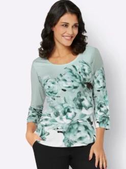3/4-Arm-Shirt mit Glitzersteinchen
