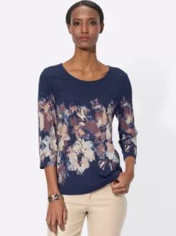 3/4-Arm-Shirt mit Glitzersteinchen-Verzierung