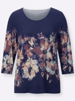 3/4-Arm-Shirt mit Glitzersteinchen-Verzierung
