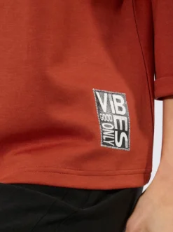 3/4-Arm-Shirt mit halsfernem Rollkragen