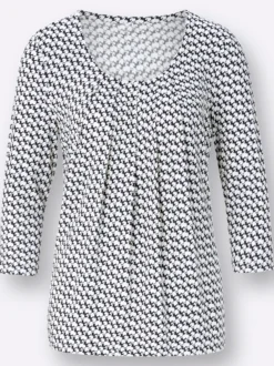 3/4-Arm-Shirt mit Katzen-Druck