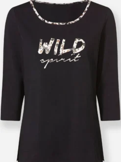 3/4-Arm-Shirt mit Leo-Details