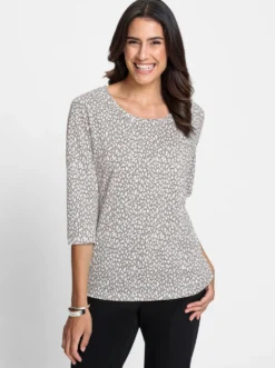 3/4-Arm-Shirt mit Minimal-Druck