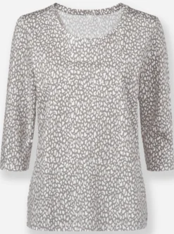 3/4-Arm-Shirt mit Minimal-Druck