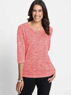 3/4-Arm-Shirt mit Minimal-Druck