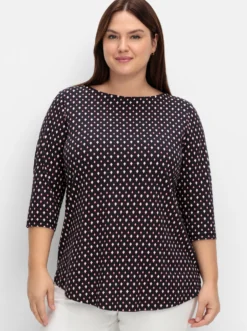 3/4-Arm-Shirt mit Minimalprint
