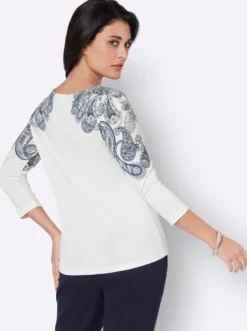 3/4-Arm-Shirt mit Paisley-Druck