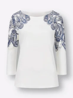 3/4-Arm-Shirt mit Paisley-Druck