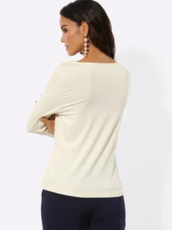 3/4-Arm-Shirt mit Raffungen