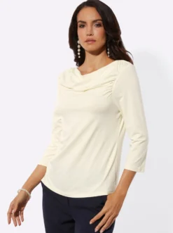 3/4-Arm-Shirt mit Raffungen