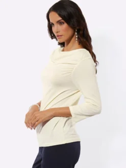 3/4-Arm-Shirt mit Raffungen