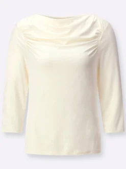 3/4-Arm-Shirt mit Raffungen