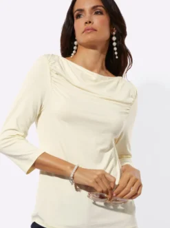 3/4-Arm-Shirt mit Raffungen