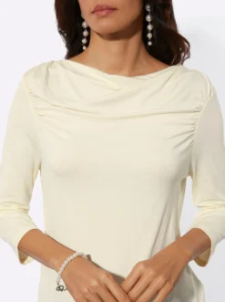 3/4-Arm-Shirt mit Raffungen