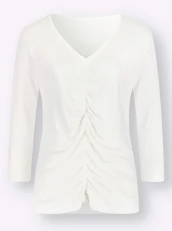 3/4-Arm-Shirt mit Raffungen