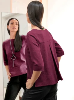 3/4-Arm-Shirt mit Rundhals-Ausschnitt