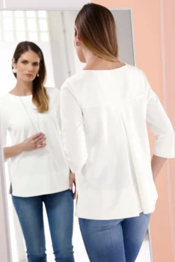 3/4-Arm-Shirt mit Rundhals-Ausschnitt