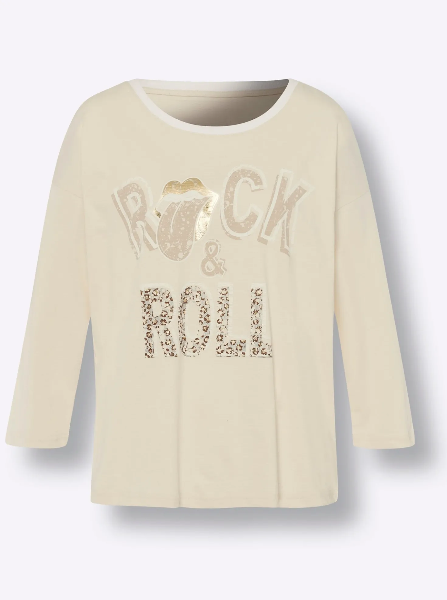 3/4-Arm-Shirt mit Schriftzug