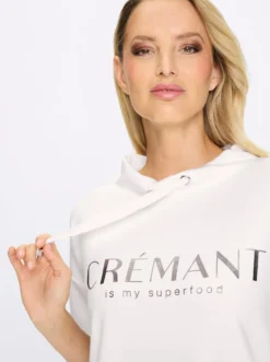 3/4-Arm-Shirt mit Schriftzug, schimmernd