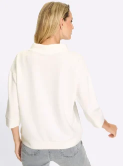 3/4-Arm-Shirt mit Schriftzug, schimmernd