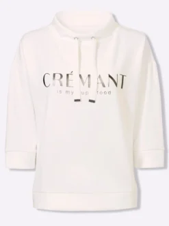 3/4-Arm-Shirt mit Schriftzug, schimmernd