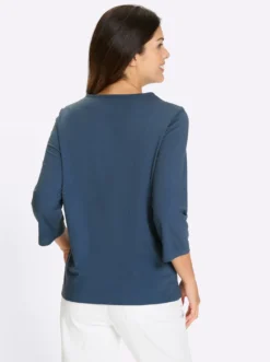 3/4-Arm-Shirt mit Spitze am Ausschnitt