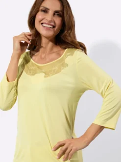3/4-Arm-Shirt mit transparenten Einsätzen
