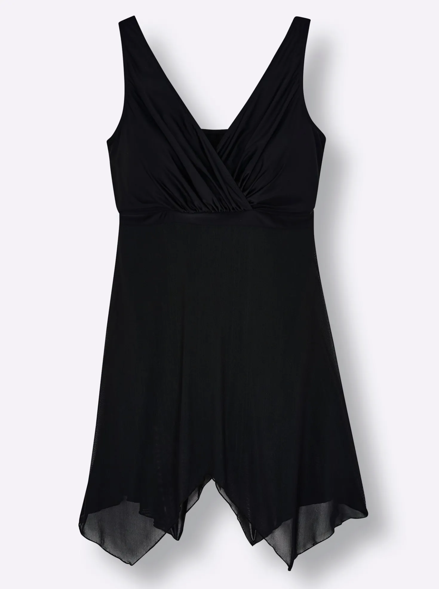 Badekleid mit Mesh-Rock und Shaping-Effekt