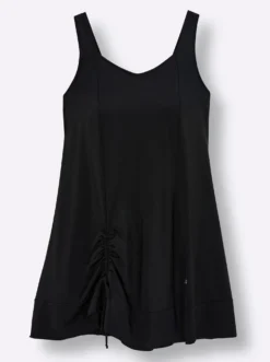 Badekleid mit Raffung am Saum