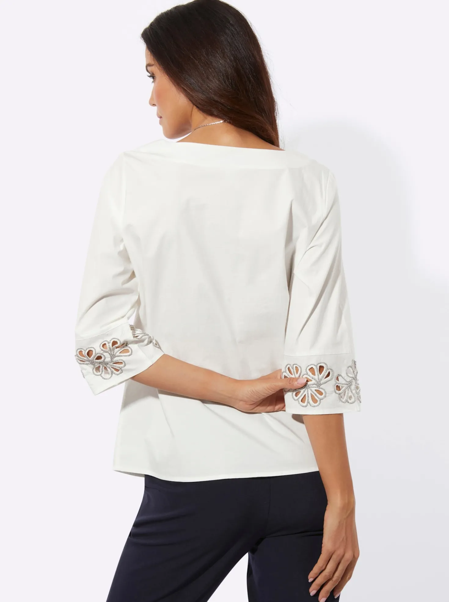 Baumwollbluse in bequemer Schlupfform