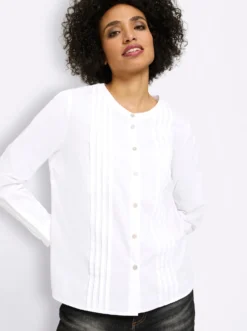 Baumwollbluse mit Biesen