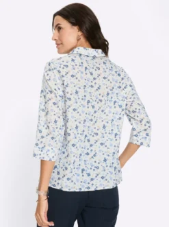 Baumwollbluse mit floralem Dessin