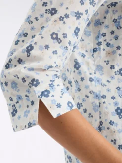 Baumwollbluse mit floralem Dessin