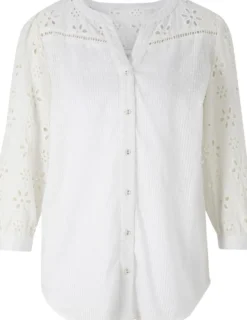 Baumwollbluse mit Lochstickerei