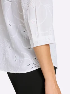 Baumwollbluse mit Madeira-Stickerei