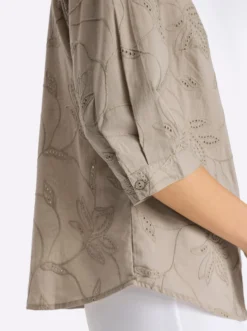 Baumwollbluse mit Madeira-Stickerei