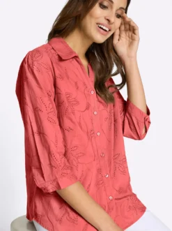 Baumwollbluse mit Madeira-Stickerei