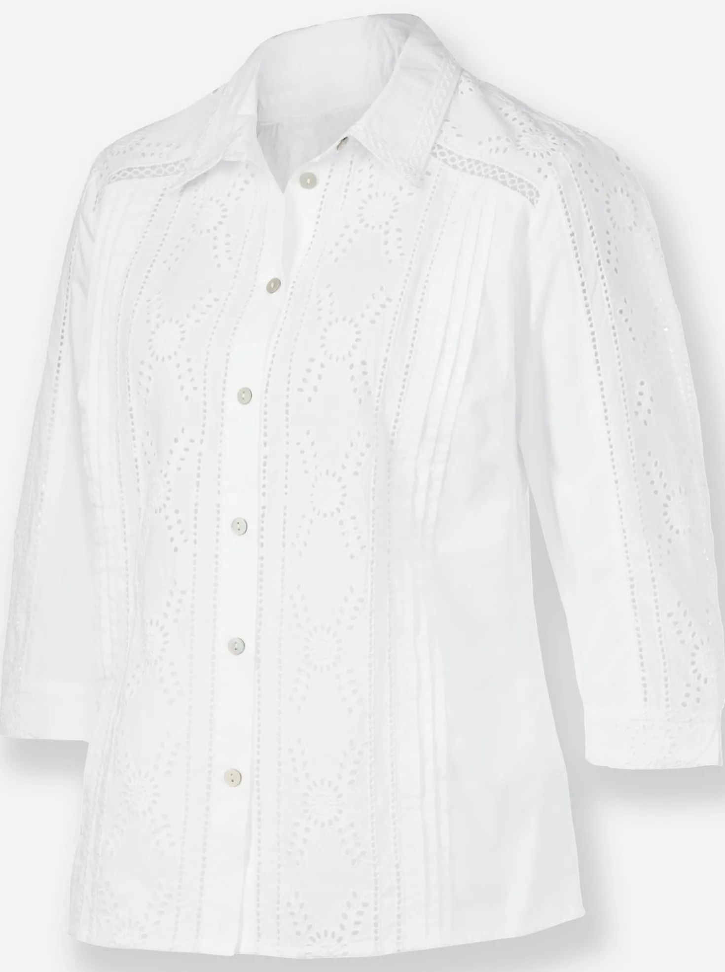 Baumwollbluse mit Madeira-Stickerei