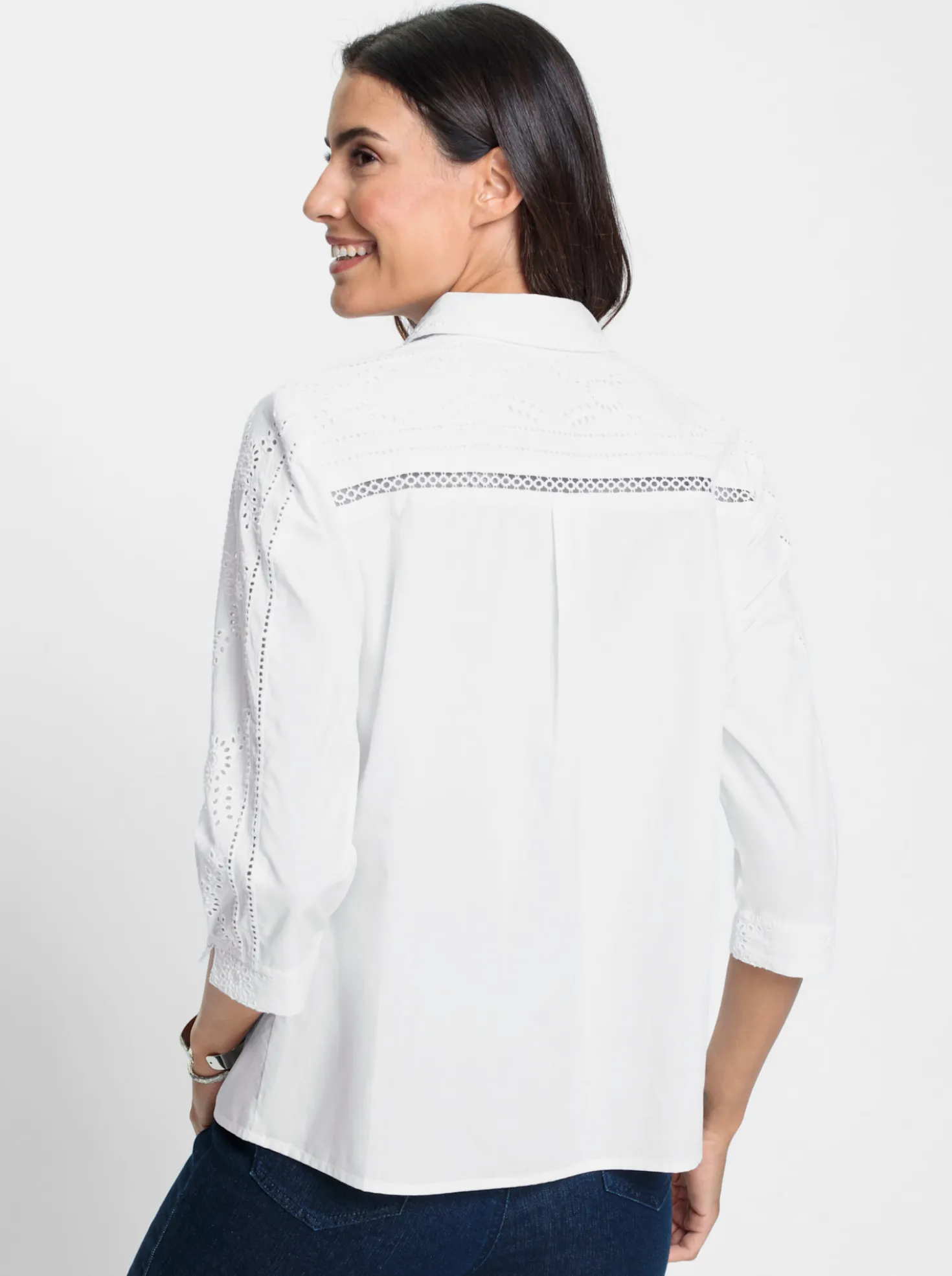Baumwollbluse mit Madeira-Stickerei