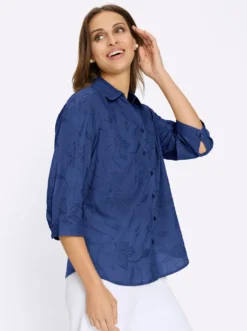 Baumwollbluse mit Madeira-Stickerei