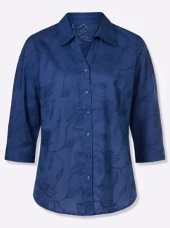 Baumwollbluse mit Madeira-Stickerei